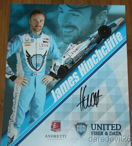 Cartolina 2014 James Hinchcliffe firmata United Fiber & Data Honda Indy Car - Foto 1 di 1