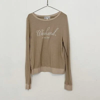 Sudadera Wildfox Mujer Talla Pequeña Tostada Fin de Semana I love You Estampado Gráfico  Foto 1 de 4