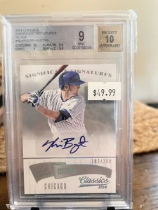 2014 Classics Significant Auto Silver Kris Bryant Grade 9 MN+ 10Auto Cubs /299 - Picture 1 of 2