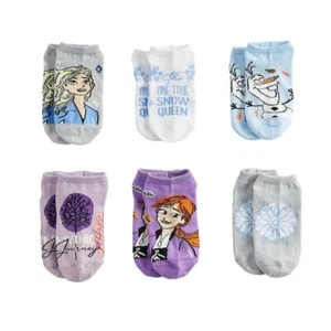 Frozen Socks Girls Size Medium 6-Pack No Show Socks New With Tags - Picture 1 of 3