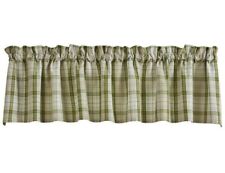 New Country Farmhouse PEACEFUL COTTAGE GREEN PLAID VALANCE Curtains Topper