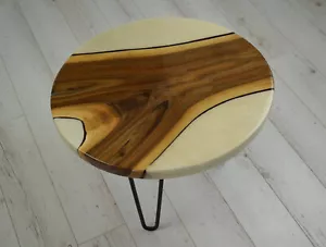 Round White Epoxy Table Top Bar Counter Top Handmade Hallway Furniture Decors - Picture 1 of 6