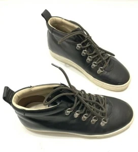 * ZARA WOMAN, Black, Leather Lace Up High Top Sneakers, Size 8.5  ---------(274) - Picture 1 of 9