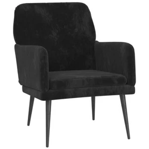 Velvet Lounge Chair Modern Living Room Bedroom Accent Couch Sofa Armchair Black - Picture 1 of 7