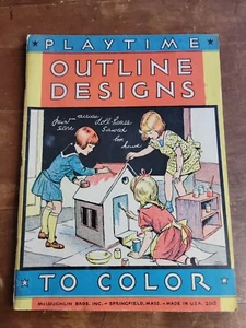 Playtime Outline Designs To Color, Early 1920-30's Childrens Book, Darkie Joe - Imagen 1 de 7