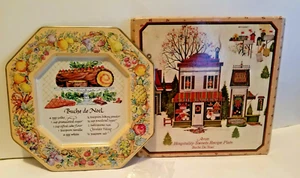 Rezeptteller Avon Hospitality Sweets Buche de Noel Metall 1982 süß Urlaubsgeschenk - Bild 1 von 5
