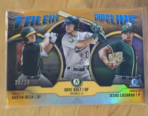 2019 BOWMAN CHROME TALENT PIPELINE Orange Refractor Beck/Bolt/Jesus Luzardo #/25 - Picture 1 of 2