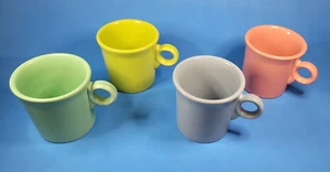 Fiesta Ware Coffee Mugs/Cups Ring Handle Tom/Jerry Set 4 HLC USA Ink & Embossed - Picture 1 of 10
