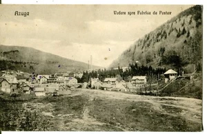 Romania Azuga - Fabrica de Postav 1942 copertina censurata su cartolina - Foto 1 di 3