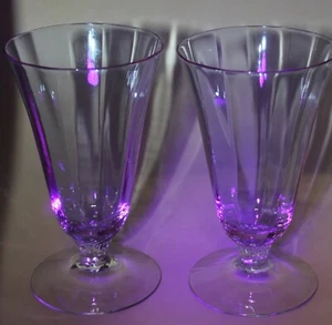 Fostoria Wisteria Lavender Tea/Water Glass (Set of 2 Neodymium Glass 5 1/2" Tall - Picture 1 of 12
