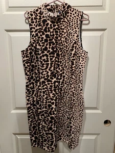 Abito donna Apt 9 lunghezza ginocchio-stampa ghepardo-zip schiena-dritto-taglia XXL - Foto 1 di 7