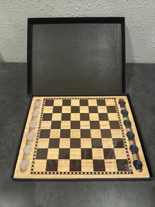 WE Games Traditional Red & Black Checkers Set, Solid Wood Board with Grooves - Picture 1 of 4