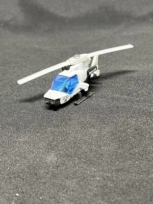 Matchbox #46 White Air Unit 46 Police Mission Chopper Helicopter - black base - Image 1 of 4