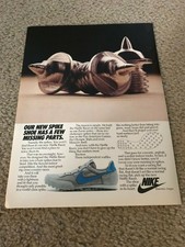 Vintage 1982 NIKE WAFFLE RACER SPIKE RUNNING SHOES Poster Print Ad 1980s RARE 
