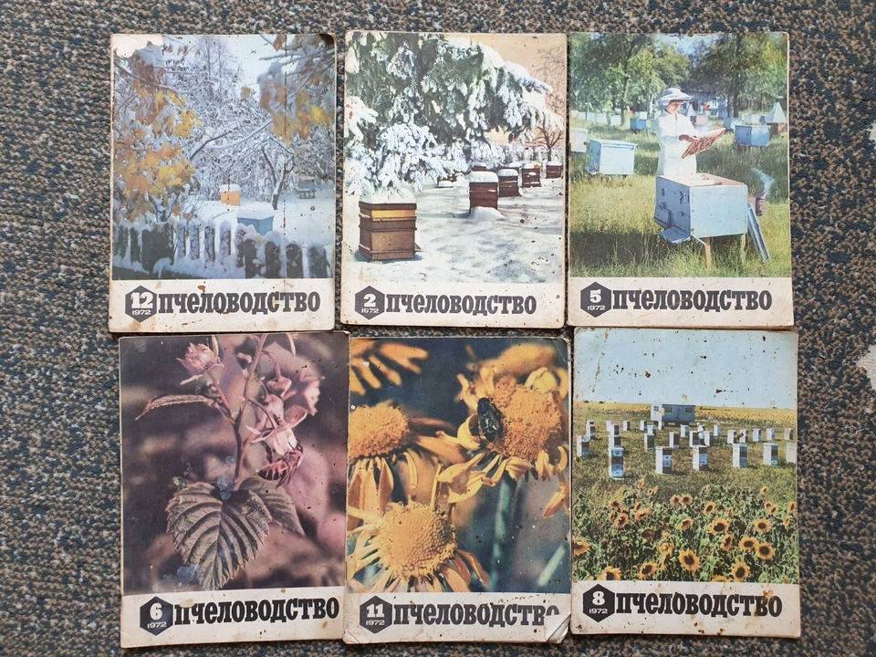 Beekeeping Set of 6x 1972 Soviet Vintage Magazines Russian USSR - Image 1 of 4