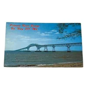 Postal Potomac River Bridge VA Hwy 301 Maryland Cromo B521 - Imagen 1 de 2