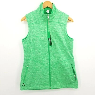 Antigua Womens S Heathered Green Full Zip Padded Vest Reversible Athleisure NWT - Image 1 of 4
