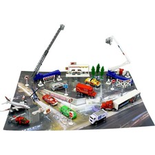 DimpleChild 50 Piece Die Cast Metal Vehicles City Life Toy Set w Cars,Cranes