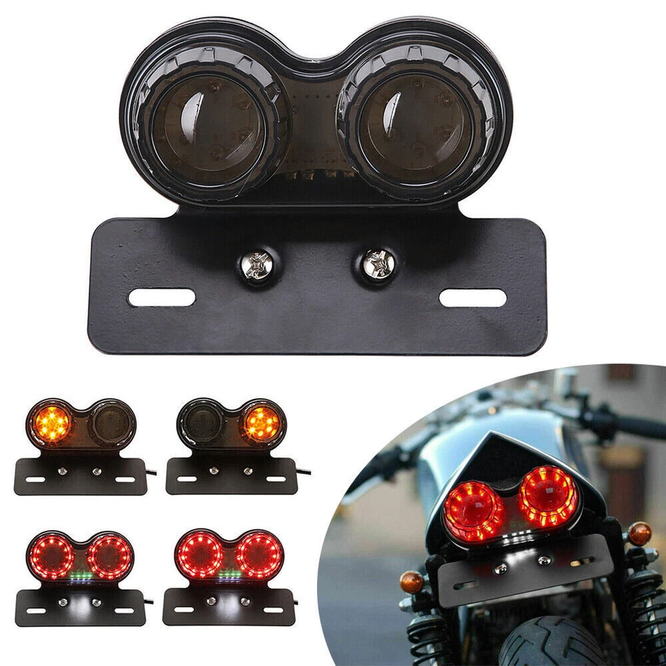Motorcycle LED Brake Tail LightS Turn Signal License Plate Cafe Racer Dirt Bike - Image 1 of 4