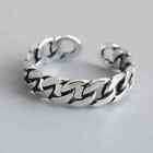 Silver Vintage cuban Chain Rings for Women Fine Jewelry figaro fixed adjustable