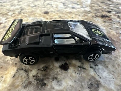 Vtg PlayArt 1980s Lamborghini Countach LP 500S Black Doors Open 1:64 Near Mint - Image 1 of 4