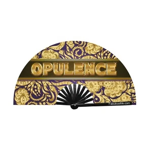 Opulence Fan UV glow bamboo clack fan by FabulousMe® for parties circuit - Picture 1 of 2