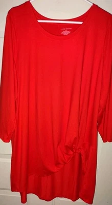 Blusa túnica boho manga larga Lane Bryant para mujer 18/20 roja Navidad Foto 1 de 4