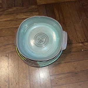 Edwin und Mary Scheier 8,5" Keramik Servierschale mit Wirbel Design MCM-signiert - Bild 1 von 6