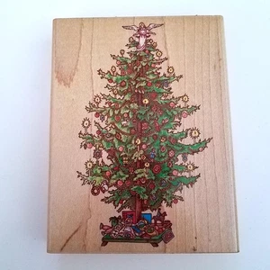 Victorian Christmas Tree Angel Rubber Stampede Stamp, A1419G, Cynthia Hart Vtg - Picture 1 of 2