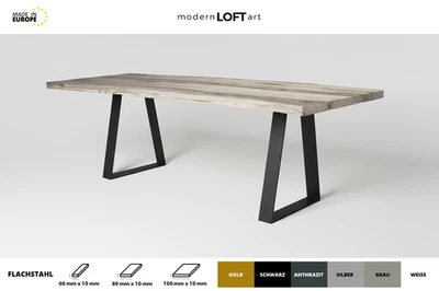 2x TISCHBEINE TISCHGESTELL TISCHKUFEN METALL STAHL TISCHFÜßE INDUSTRIAL TISCH R2 - Bild 1 von 4