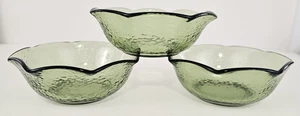3 cuencos de cereales vintage de vidrio verde guijarro cupé-sopa-ensalada 💙 - Imagen 1 de 8