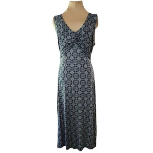 Bandolino Y2K Geometric Midi Front Twist Back Ties Dress Women's Large - Picture 1 of 5
