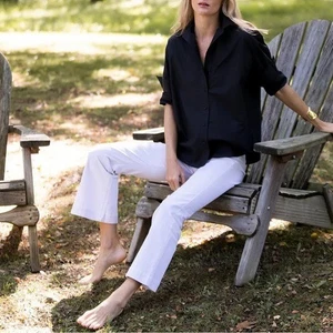 Julia Amory Top Carolyn Button Down Shirt Bluse Baumwolle Coastal Quiet Luxus M - Bild 1 von 13