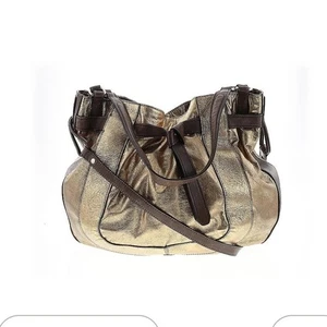 Kooba Metallic Gold Leather Shoulder Bag Hobo Style - Picture 1 of 2