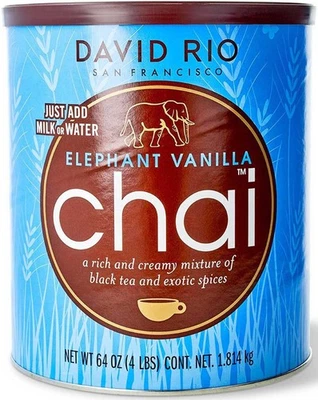 (25,24€/kg) David Rio Elephant Vanilla Chai Latte, 1.814 g, Gastronomiedose, USA
