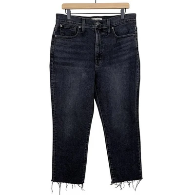 Jeans Madewell Feminino 30 Cinza Preto O Perfeito Vintage Bainha Desgastada Jeans Clássico - Imagem 1 de 4