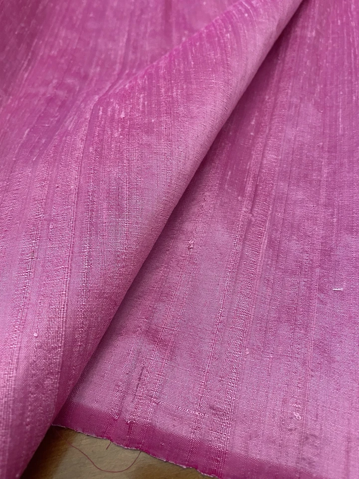 100% Silk Dupion Fabric Mid Pink - Image 1 of 1