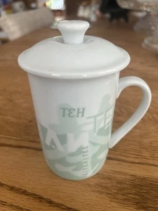 Starbucks The Teh Teetasse Becher grün auf weiß 1998 mit Deckel - Vintage - Bild 1 von 5