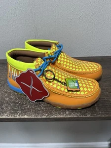 NEW Twisted X Youth Yellow & Orange Leather Chukka Boots Sz 6M WDM0044 - Picture 1 of 7