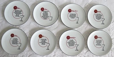 8 PLATOS/POSAVASOS DE PORCELANA RETRO BAR GRANERO DE CERÁMICA VARIOS PLATOS DE CÓCTEL Foto 1 de 4