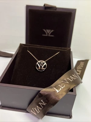 LEVIAN ORO ROSA 925 PLATA ESTERLINA CHOCOLATE TOPACIO LOGO COLGANTE 18" LARGO CON CAJA Foto 1 de 4