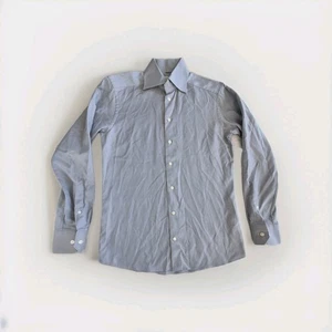 Eton Slim Fit Long Sleeve Gray Dress Shirt Size 39/15.5 - Picture 1 of 13