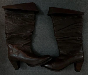 Botas Frye Dorado holgadas de cuero marrón oscuro talla 8,5 plegables sobre buen año ribete - Imagen 1 de 5