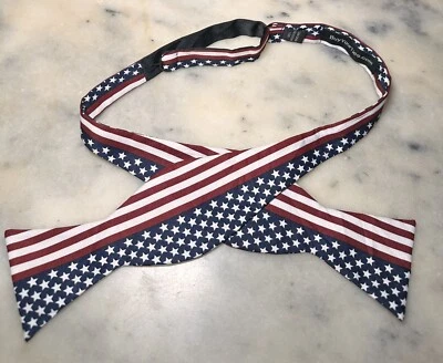 Pajarita ajustable patriótica bandera americana roja blanca azul hecha a mano Foto 1 de 4