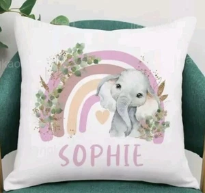 Personalised Rainbow Cushion Cover YOUR NAME 40 Cms X 40 Cms - Picture 1 of 2