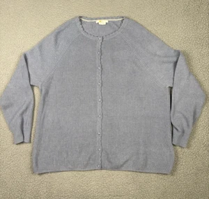 Boden Cardigan 16/18 Blue Button Up Stretch Ribbed Preppy Minimalist Academic - Picture 1 of 13