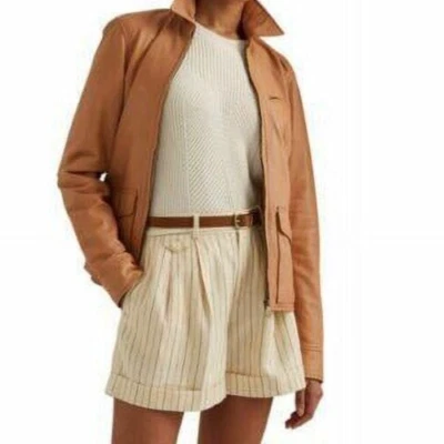 NUEVO CON ETIQUETAS RALPH LAUREN COLECCIÓN RUGBY 100% LINO VESTIDO SHORTS MARFIL RAYAS DE COLECCIÓN NUEVO  Foto 1 de 4