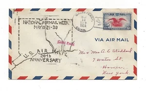 FIRST FLIGHT Gales Ferry CT MAY 19  1938 NATIONAL AIR MAIL WEEK - Picture 1 of 2
