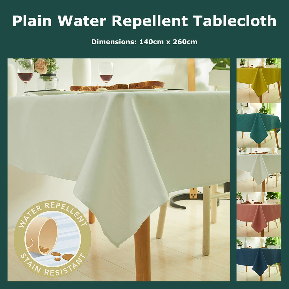 Water-Repellent Tablecloth 185GSM Stain-Resistant Outdoor/Indoor 140 x 260cm  - image 1 of 1