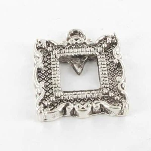 Charm de Metal Marco Adornado Plateado - Imagen 1 de 1